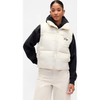 Dámská vesta GAP prošívaná vodoodpudivá vesta s logem GAP černá | krémová 3471385