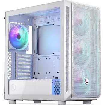 PC skříň Endorfy Arx 700 ARGB Skříň, Middle tower, bez zdroje, ATX, 2× USB, 1× USB-C, 4× 140mm ARGB ventilátor, mesh panel, průhl. bok,bílá, EY2A017