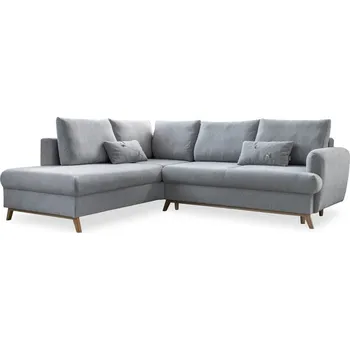 Pohovka Světle šedá rozkládací/s úložným prostorem rohová pohovka (levý roh/do L) Scandic Lagom – Miuform ID_1825072