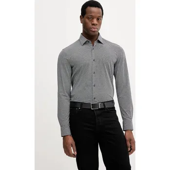 Pánská košile Košile BOSS P-HANK-K-261 pánská, černá barva, slim, s klasickým límcem, 50556102 99X, vel. 39