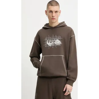 Pánská mikina Bavlněná mikina Hugo Blue Nothalium 50553506 hnědá 89X, vel. XXL