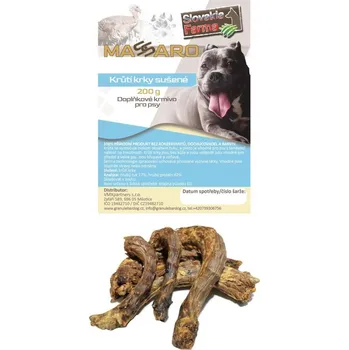 Pamlsek pro psa Stardog Massaro Sušené krůtí krky 200 g – přírodní žvýkací pamlsek pro psy s nízkým obsahem tuku
