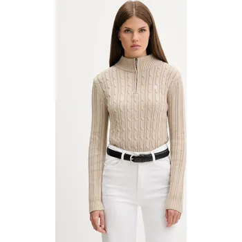Dámský svetr Bavlněný svetr Guess Jeans W5BR13.Z3HM1 béžová 08X, vel. M