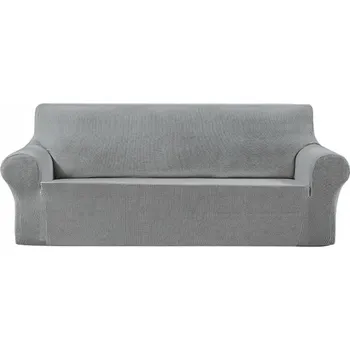 Napínací potah Univerzální napínací potah na pohovku - Světle šedý Fleece, trojmístná sedačka