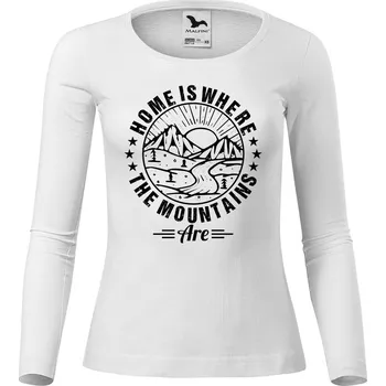 Dámské tričko DOBRÝ TRIKO Dámské bavlněné triko Home is where Velikost: 3XL, Barva: Bílá