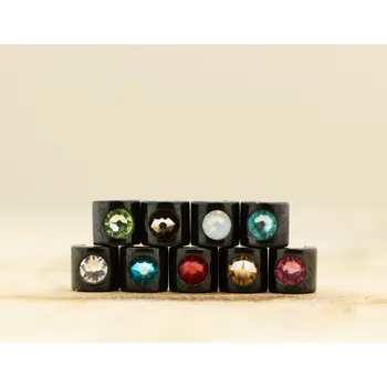 Materiál na výrobu šperku Fancy clip černý Barva kamínku: Světle zelená