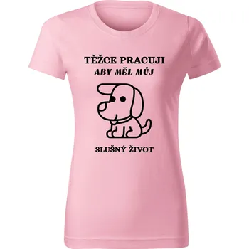 Dámské tričko Chrápátko Dámské tričko TĚŽCE PRACUJI 1 Velikost: L, Barva: Khaki