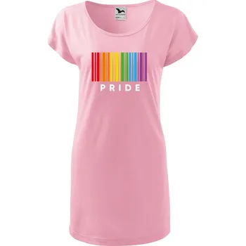 Dámské tričko DOBRÝ TRIKO Dámské tričko/šaty Pride pruhy Velikost: XS, Barva: Růžová