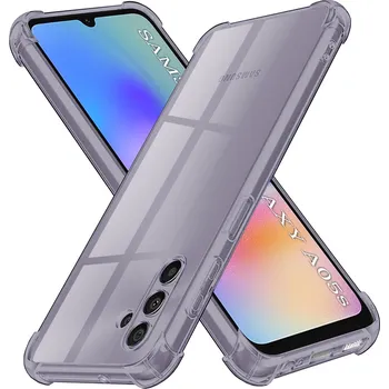 Pouzdro na mobilní telefon Techsuit Shockproof průhledný silikon Samsung Galaxy A05s kouřově černý