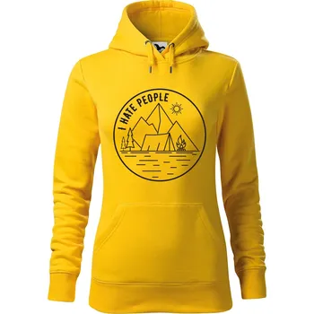 Dámská mikina DOBRÝ TRIKO Dámská mikina s potiskem I hate people Velikost dámské mikiny: 2XL, Barva: Žlutá