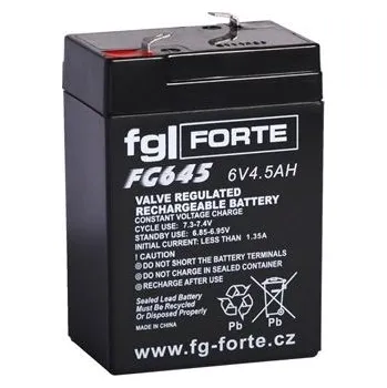 Trakční baterie FG-Forte FG645 - 6V / 4,5Ah (Staniční bezúdržbový akumulátor)