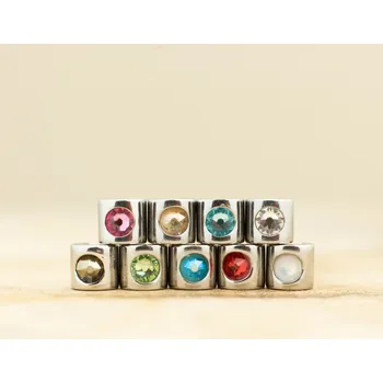 Dětské navlékací korálky Fancy clip stříbrný Barva kamínku: červená