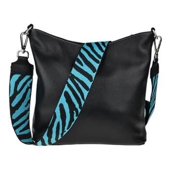 Kabelka NovaKabelka.cz Kožená italská crossbody kabelka Amalia Nera Filati Bianca IV