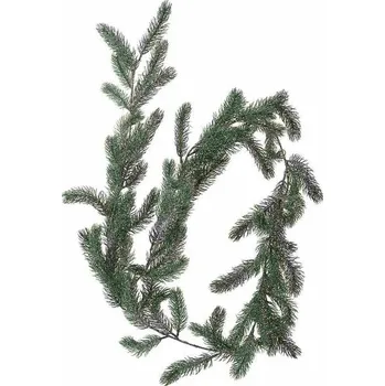 Vánoční dekorace HOMESTYLING Vánoční dekorace girlanda borovice 180 cm matná zelená s jinovatkou KO-317910290sneh