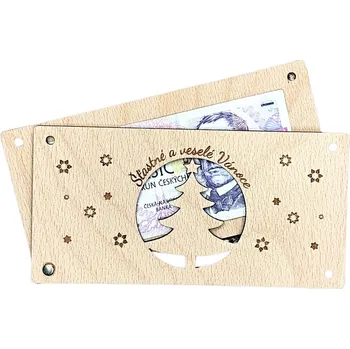 Obálka Dřevěná obálka na peníze - Stromek