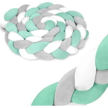 Dětská postýlka Ricokids nárazník do postýlky 3 m mátově šedý