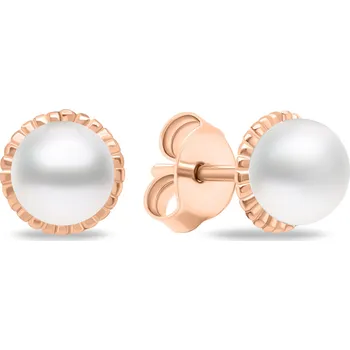 Náušnice Brilio Silver Minimalistické bronzové náušnice s pravými perlami EA620R + 2 měsíce na vrácení zboží