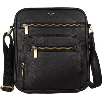 Pánská aktovka Peterson Pánská taška přes rameno kožená PTN-22399-NDM-2984 Černá