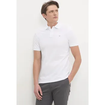 Pánské tričko Bavlněné polo tričko Hackett London bílá barva, HM562363 00X, vel. L