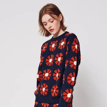 Dámský svetr BOBO CHOSES Dámský svetr Flower - NAVY BLUE Velikost: M