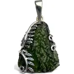 Drakkaria KAPRADÍ, stříbrný přívěsek s vltavínem, Ag 925