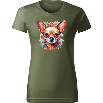 Dámské tričko Chrápátko Dámské tričko CHIHUAHUA 1 Velikost: S, Barva: Khaki