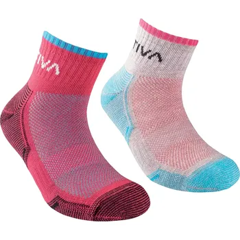 Pánské ponožky Dětské běžecké ponožky La Sportiva Running Malibu Blue/Hibiscus 27-30 EU