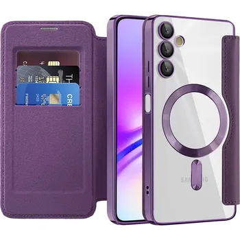 Pouzdro na mobilní telefon Pouzdro na knihu Techsuit SmartMag pro Samsung Galaxy A05s fialové
