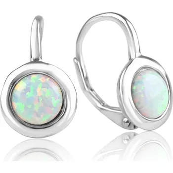 Náušnice Meucci Stříbrné náušnice BÍLÝ OPÁL