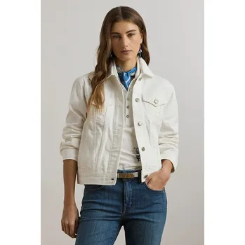 Dámská casual bunda Džínová bunda Lauren Ralph Lauren bílá barva, přechodná, 200926087 00X, vel. L
