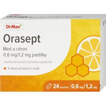 Lék Dr. Max Orasept Med a citron 0,6 mg/1,2 mg 24 pastilek