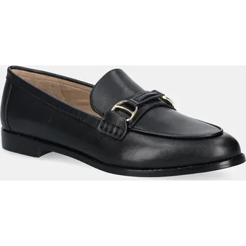 Dámské mokasíny Kožené mokasíny Lauren Ralph Lauren Tasha Loafer dámské, černá barva, na plochém podpatku, 802P02121001 802P02121001.001 99X, EUR 39