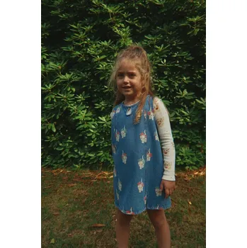 Dámské šaty Dětské bavlněné šaty Konges Sløjd MAGOT DRESS GOTS modrá barva, mini, KS105175 KS105175.9BYA 55X, vel. 92