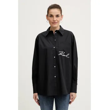 Dámská košile Bavlněná košile Karl Lagerfeld B1W11013 černá 99X, vel. 36