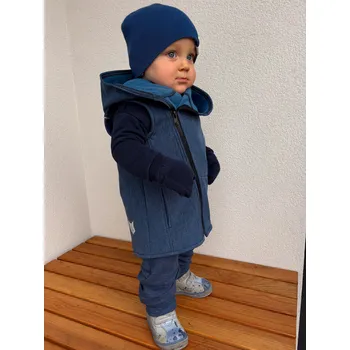Dívčí vesta Kulišárny Softshell vesta/křivák MODROŠEDÁ VELIKOST: 86