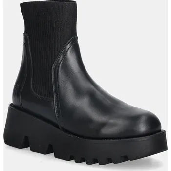 Dámská zimní obuv Kožené kotníkové boty Fly London ZOOL317FLY dámské, černá barva, na klínku, P145317000 99X, EUR 41