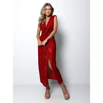 Dámské šaty Červené třpytivé šaty CHORILAT s flitry Velikost: ONESIZE