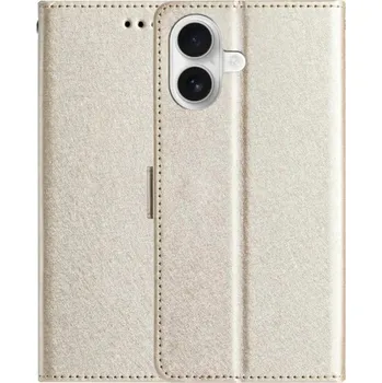 Pouzdro na mobilní telefon Flipové pouzdro z PU kůže pro iPhone 17 - zlaté