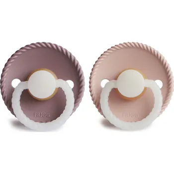 dudlíky Frigg Dudlík Frigg Rope 2-pack kaučuk vel.1 Twilight Mauve Night/Blush Night