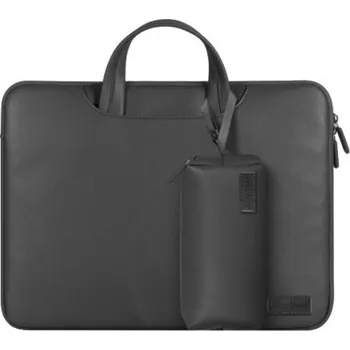 Pouzdro na mobilní telefon Brašna s taštičkou na příslušenství a popruhem pro MacBook do 16" - šedá