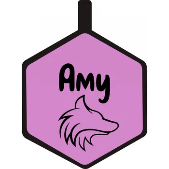 psí známka Chrápátko Psí známka DogTag Hexagon Potrait Barva: Pink