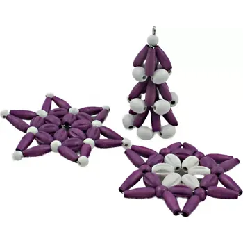 Vánoční ozdoba Fialové ozdoby na stromeček – sada 9 ks