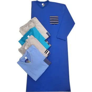 Pánské pyžamo Pánská noční košile s dlouhým rukávem (jednobarevná) - v nadměrné velikosti 3363