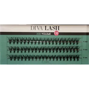 Umělé řasy Diva LASHES 20D TRSY EXTRA VOLUME C 0,07 Zakřivení: C, Síla řas: 0,07, Délka řas: 13 mm