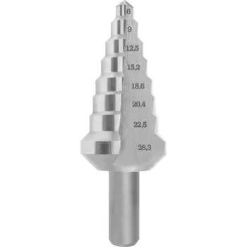 Vrták NÁSTROJE CZ Vrták stupňovitý PG2 6;9;12,5;15,2;18,6;20,4;22,5;28,3mm přímá drážka HSS - CZ642-020