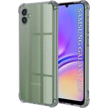 Pouzdro na mobilní telefon Techsuit Shockproof průhledný silikon Samsung Galaxy A05 kouřově černý