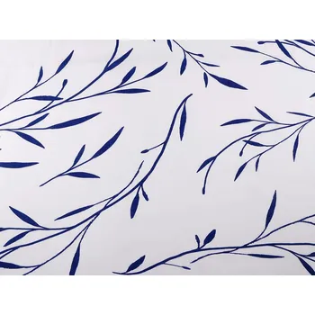 Bavlněná látka / plátno listy METRÁŽ - 2 modrá tmavá