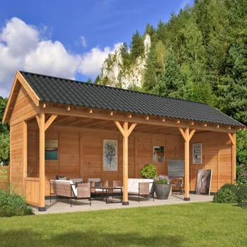 Přístřešek na auto Montovaná chata Hamar 6 XL Tuindeco