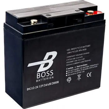 Trakční baterie Trakční baterie BOSS Deep Cycle GEL 12V 24Ah 181x77x167/167 M5 1200 cyklů (Gelová trakční cyklická průmyslová baterie )