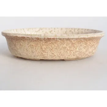 Květináč Keramická bonsai miska 15 x 10,5 x 3,5 cm béžová